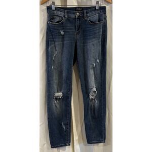 Judy Blue Jeans Womens 9/29 Relaxed‎ Fit Distressed Medium Wash Denim JB8271DK